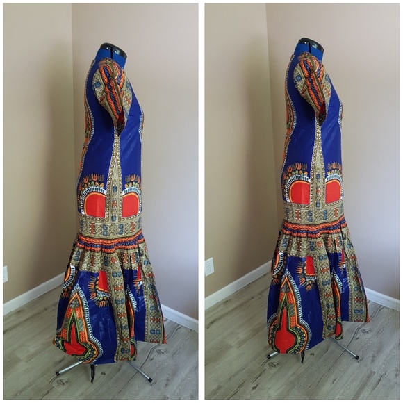 Royal Queen - Blue Dashiki Dress - Picture 5 of 8